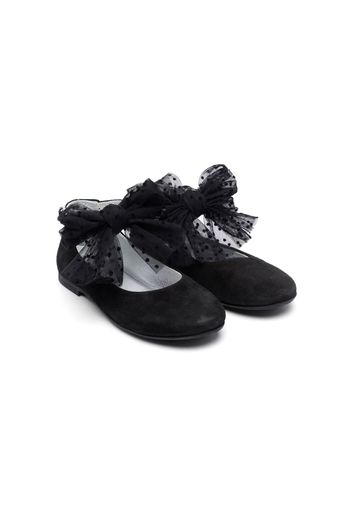 Monnalisa tulle-bow detail ballerina shoes - Nero