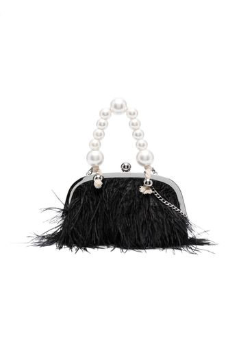 Monnalisa feather-detailing clutch bag - Nero