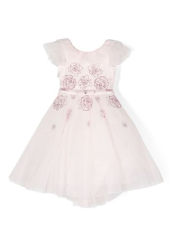 Monnalisa rhinestone-embellished tulle dress - Rosa