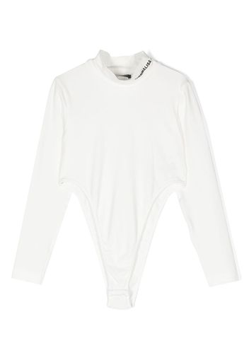 Monnalisa logo-appliqué long-sleeve bodysuit - Bianco