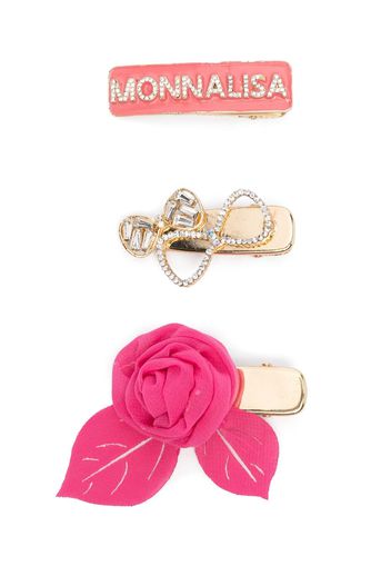 Monnalisa three-pack hair clips - Rosa