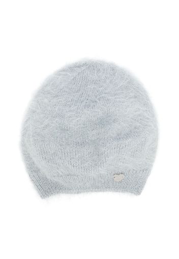 Monnalisa heart-charm frayed beanie - Grigio