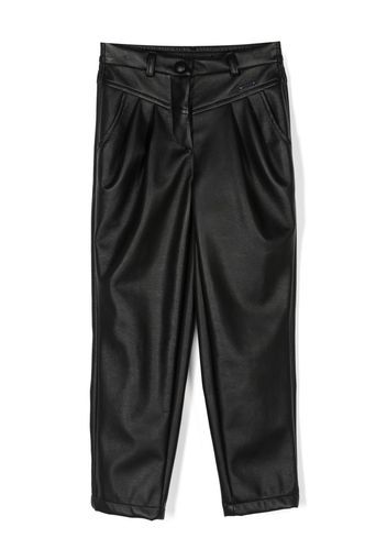 Monnalisa logo-patch cotton trousers - Nero