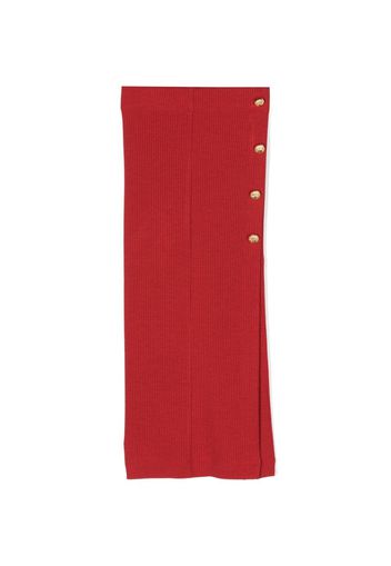 Monnalisa button-detail ribbed skirt - Rosso