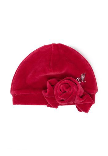 Monnalisa logo-embellished cotton beanie - Rosso