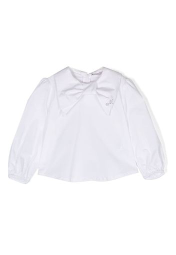 Monnalisa Blusa con fiocco - Bianco