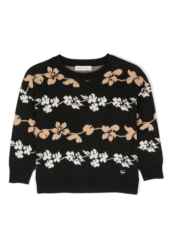 Monnalisa floral-intarsia knit jumper - Nero