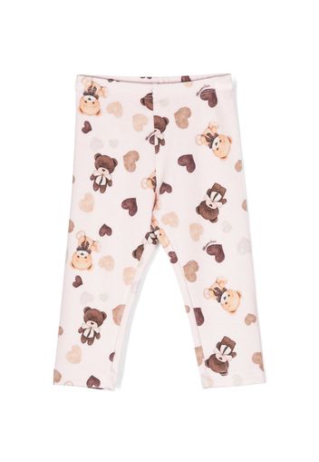 Monnalisa Leggings Teddy Bear con stampa - Rosa