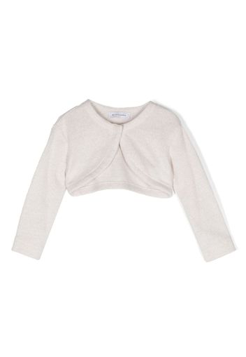 Monnalisa Cardigan crop con intarsio - Toni neutri