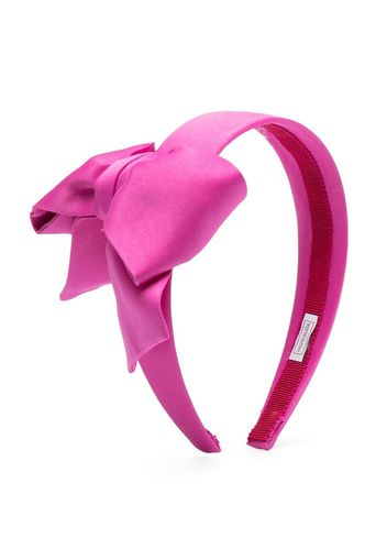 Monnalisa rhinestone-logo bow-detailed headband - Rosa