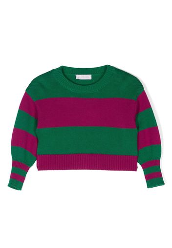 Monnalisa cropped striped jumper - Verde