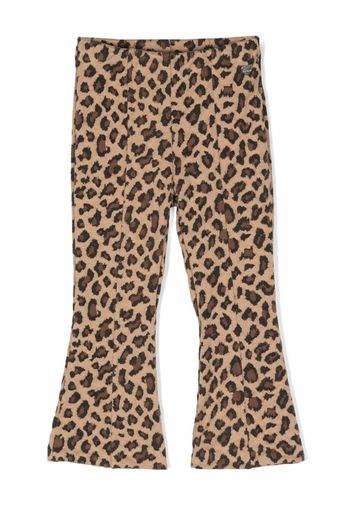 Monnalisa Pantaloni svasati leopardati - Marrone