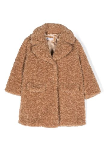 Monnalisa teddy single-breasted coat - Marrone