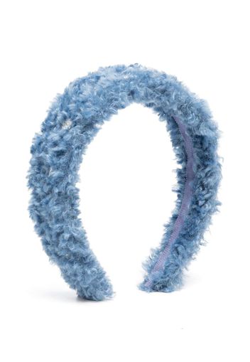 Monnalisa crystal-embellished shearling headband - Blu