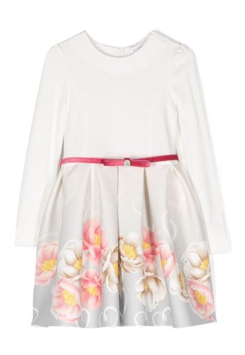 Monnalisa floral-print belted dress - Bianco