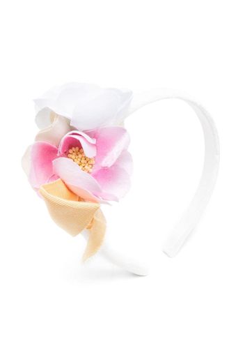 Monnalisa flower-detail head band - Bianco