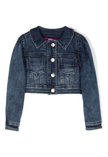 Monnalisa Daffy Duck-embroidery denim jacket - Blu