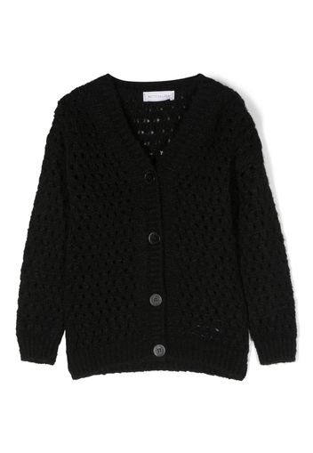 Monnalisa Cardigan traforato - Nero