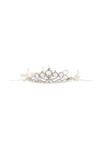 Monnalisa crystal-embellished crown head band - Grigio