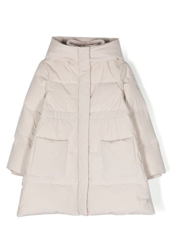 Monnalisa logo-embroidered hooded coat - Toni neutri