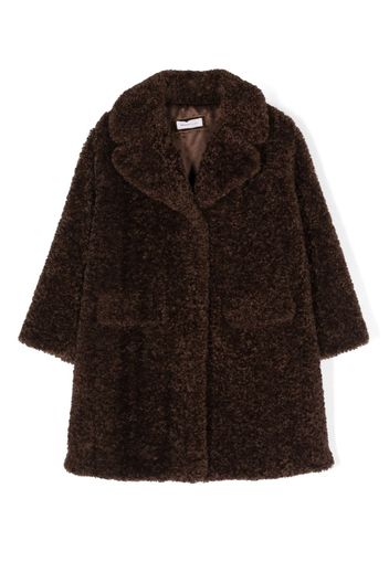 Monnalisa teddy single-breasted coat - Marrone