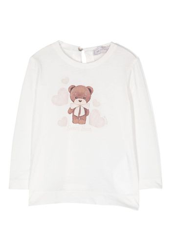 Monnalisa T-shirt con stampa Teddy Bear - Bianco