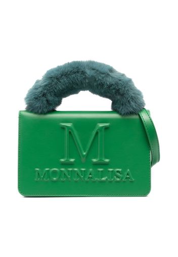 Monnalisa Borsa a spalla con logo goffrato - Verde