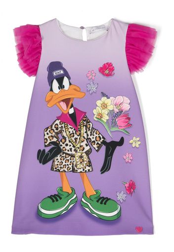 Monnalisa Abito Daffy Duck con stampa grafica - Viola