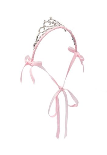 Monnalisa crystal-embellished bow-detail tiara - Argento