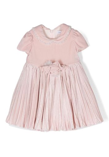 Monnalisa short-sleeve pleated dress - Rosa