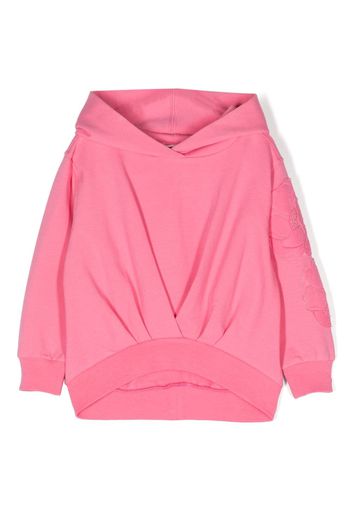 Monnalisa floral-embroidery cotton hoodie - Rosa