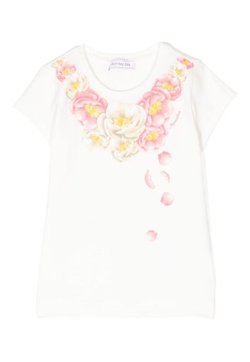 Monnalisa floral-print short-sleeve T-shirt - Bianco