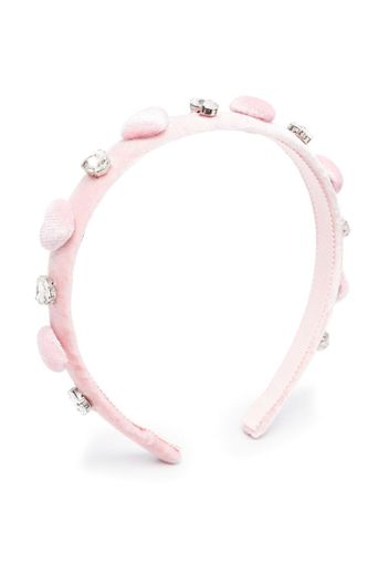 Monnalisa crystal-embellished heart-motif headband - Rosa