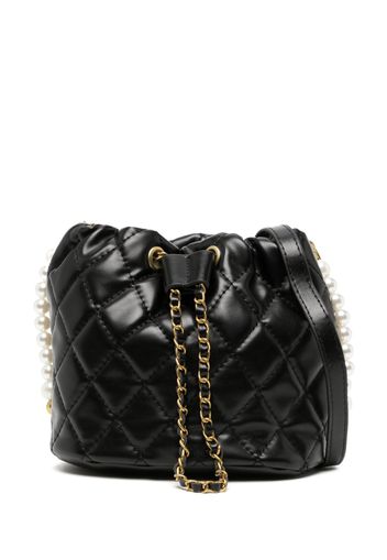 Monnalisa diamond-quilted leather shoulder bag - Nero