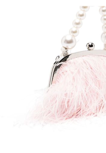 Monnalisa feather-detailing clutch bag - Rosa