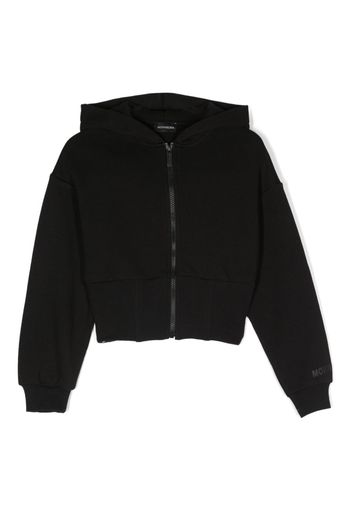 Monnalisa logo-print zip-up hoodie - Nero