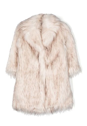 Monnalisa shawl-collar faux-fur design - Toni neutri