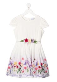 appliqué detail floral print dress