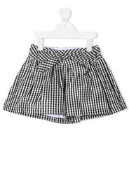 Monnalisa check-print tie-waist shorts - Nero