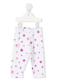 Monnalisa floral-print cotton trousers - Bianco