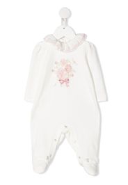 Monnalisa flower-bouquet babygrow - Bianco