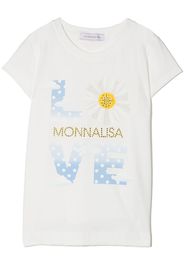 Monnalisa love logo-print T-shirt - Bianco