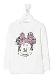 Monnalisa T-shirt con strass Minnie - Bianco