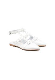 Monnalisa faux-pearl embellished ballerina pumps - Bianco