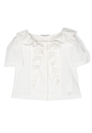 Monnalisa cotton ruffled top - Bianco