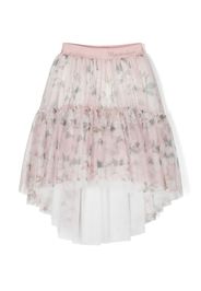 Monnalisa floral-print tulle tutu - Rosa