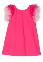 Monnalisa Abito con maniche in tulle - Rosa