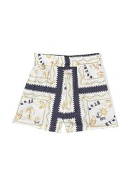 Monnalisa Shorts con stampa barocca - Bianco