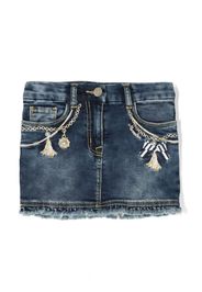 Monnalisa Gonna denim con ricamo - Blu