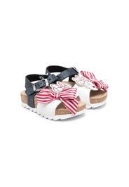 Monnalisa striped bow sandals - Bianco